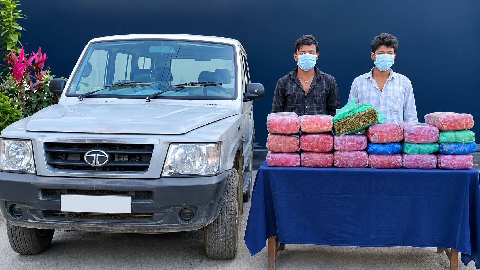 फल्स बटम बनाएर गाडीमा लुकाइएको ४२ किलो गाँजासहित दुई भारतीय नागरिक पक्राउ